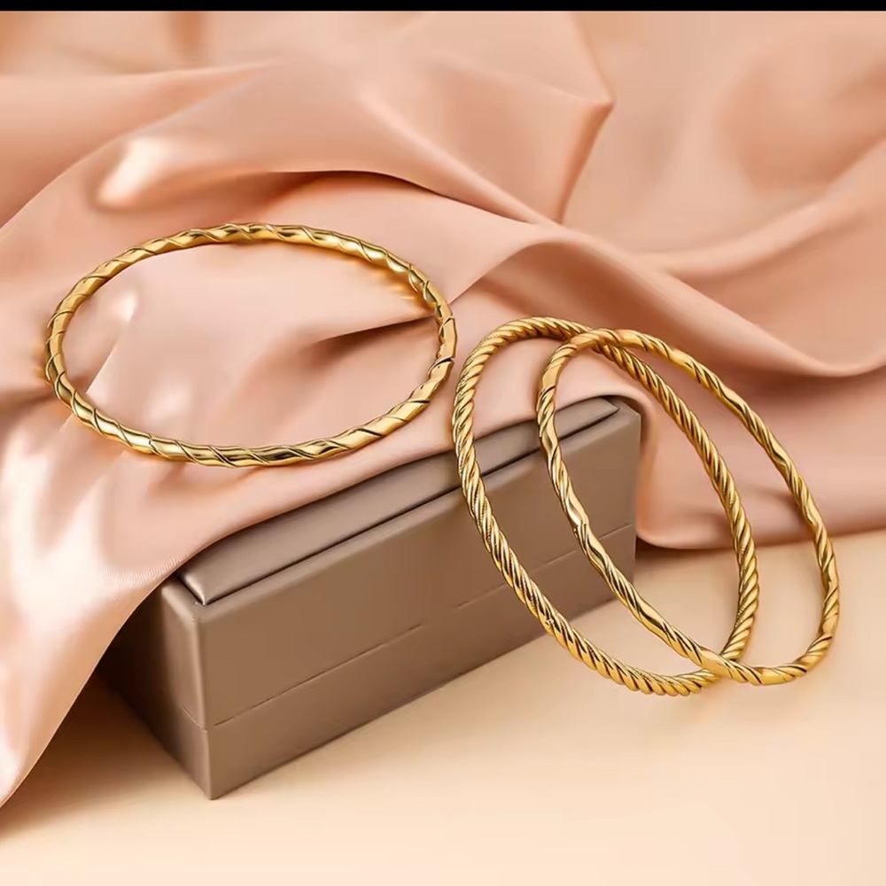 6 pieces gold plated stainless steel bracelet size 65